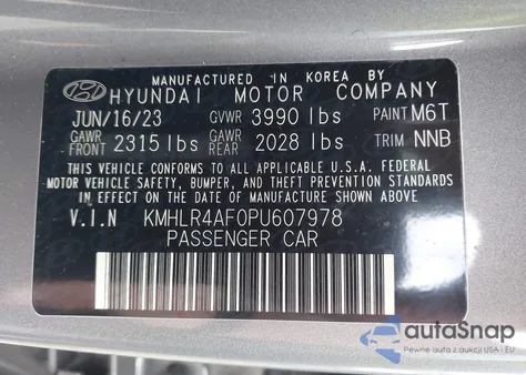 2023 Hyundai Elantra N Line z USA, uszkodzony, nr VIN KMHLR4AF0PU607978